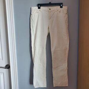 Women's Tommy Hilfiger Off-White/Cream Corduroy Pants, Size 10